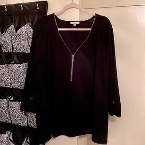 👚 89th+Madison Half Zip Blouse 👚